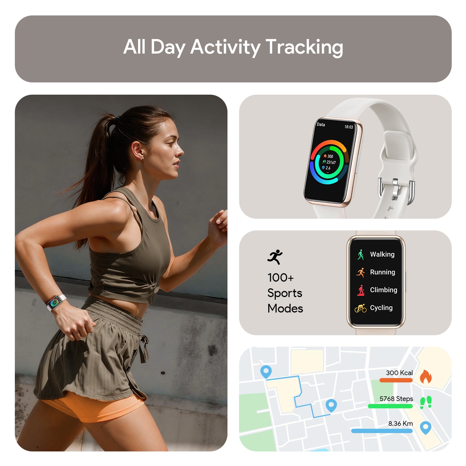 Tranya D36 Smartwatch® Health and Fitness Tracker with All-Day Heart Rate, Blood Oxygen, Blood Pressure, and Sleep Tracker, IP68 Waterproof