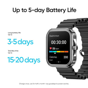 Tranya Z05 Smartwatch® IP68 water resistance, Bluetooth calling, Ultra-thin 1.8-inch display fitness with multiple sports functions including sleep, blood pressure, heart rate, and oxygen monitoring, compatible with Android/iOS systems.