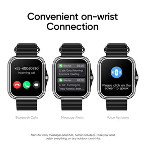 Tranya Z05 Smartwatch® IP68 water resistance, Bluetooth calling, Ultra-thin 1.8-inch display fitness with multiple sports functions including sleep, blood pressure, heart rate, and oxygen monitoring, compatible with Android/iOS systems.