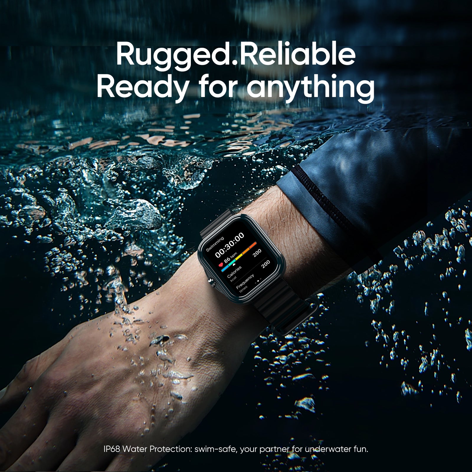 Tranya Z05 Smartwatch® IP68 water resistance, Bluetooth calling, Ultra-thin 1.8-inch display fitness with multiple sports functions including sleep, blood pressure, heart rate, and oxygen monitoring, compatible with Android/iOS systems.