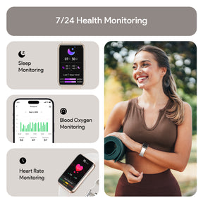 Tranya D36 Smartwatch® Health and Fitness Tracker with All-Day Heart Rate, Blood Oxygen, Blood Pressure, and Sleep Tracker, IP68 Waterproof