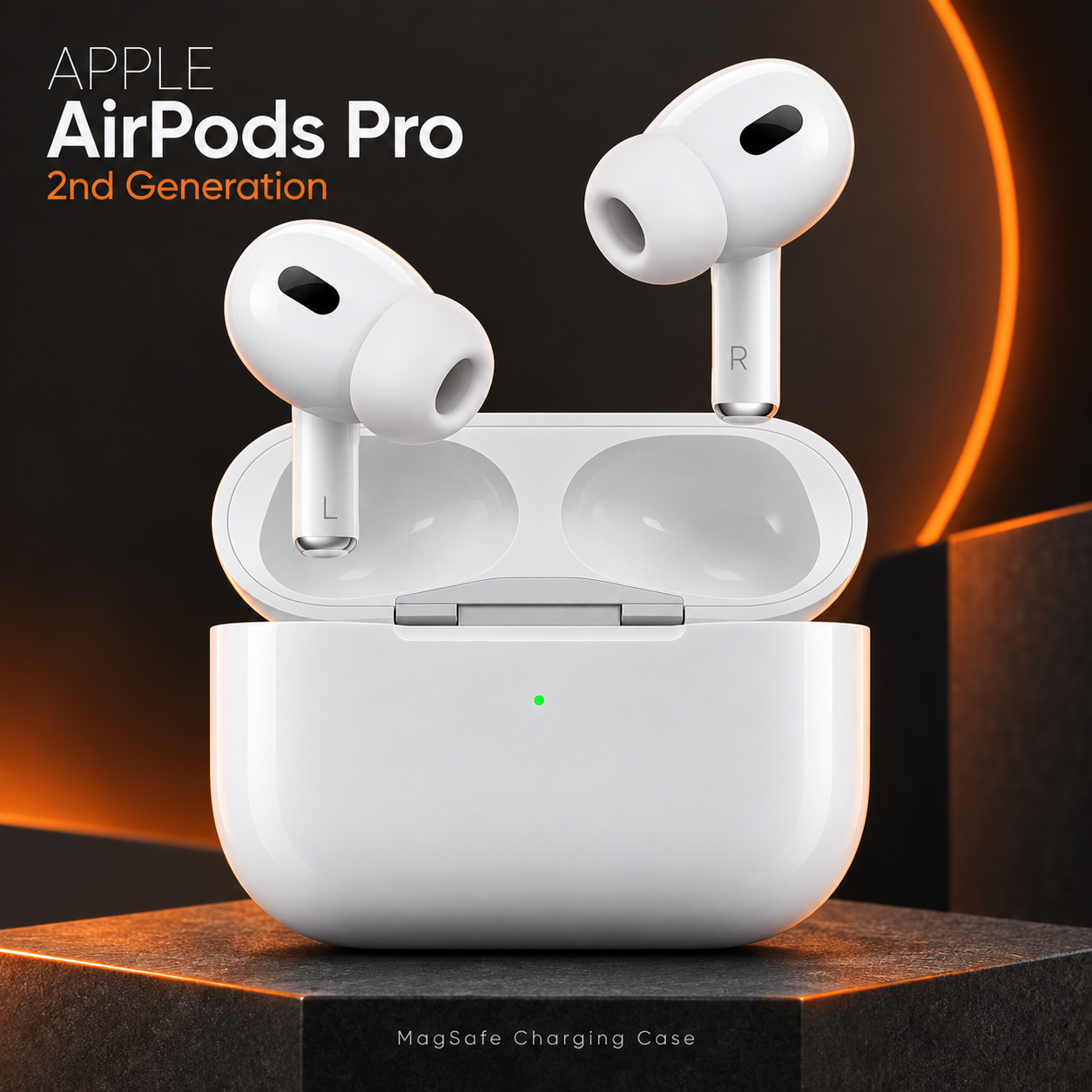Apple AirPods Pro 2 with MagSafe Charging Case (USB-C) — AI-generated promotional image 1