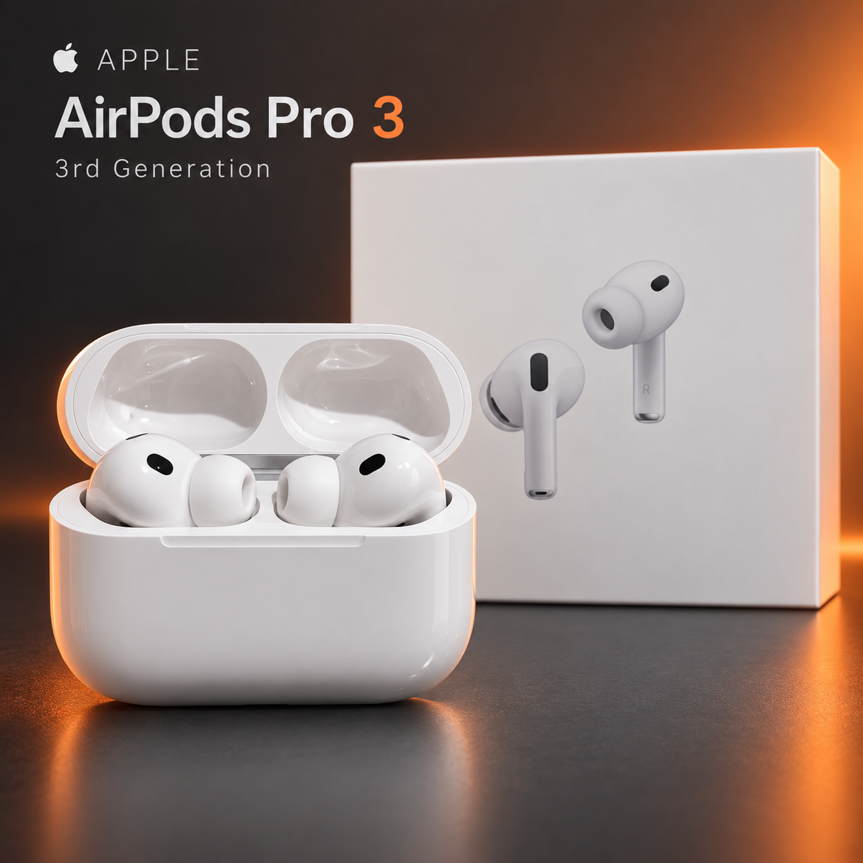 Apple AirPods Pro 3 + AppleCare — AI-generated promotional image 4